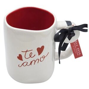 Rae‎ Dunn Te Amo White And Red Ceramic Coffee Mug 16oz